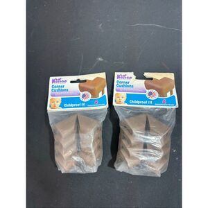 KidKusion Corner Cushions Brown Childproof Furniture Protectors 2 Packs (8 Piece